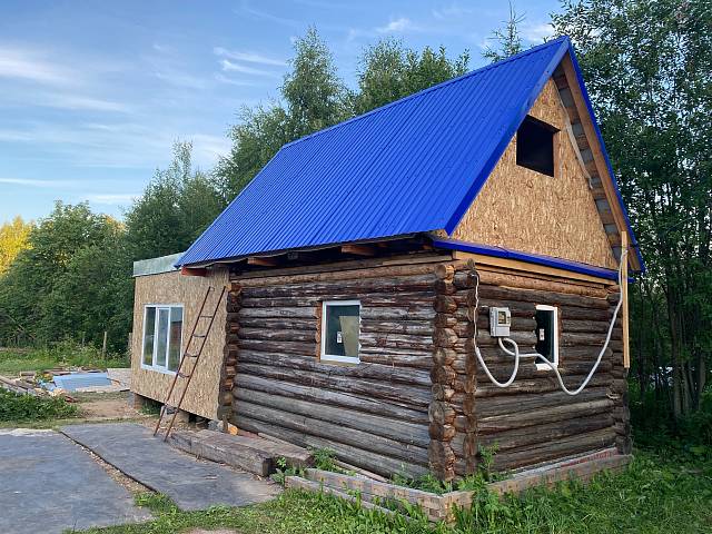 Возведение каркасного пристроя и двускатной крыши дачного дома в СНТ "Букишино"