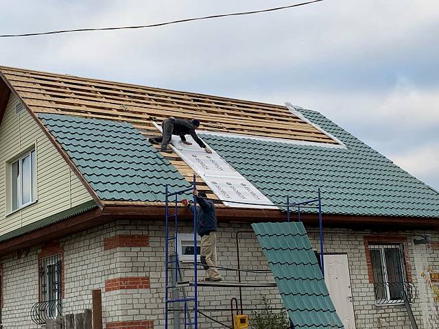 Ремонт крыши частного дома в деревне Храброво